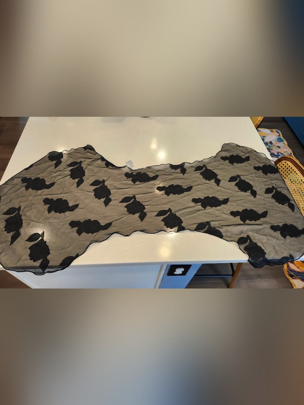 Liz Claiborne Sheer Black Floral Women’s Scarf